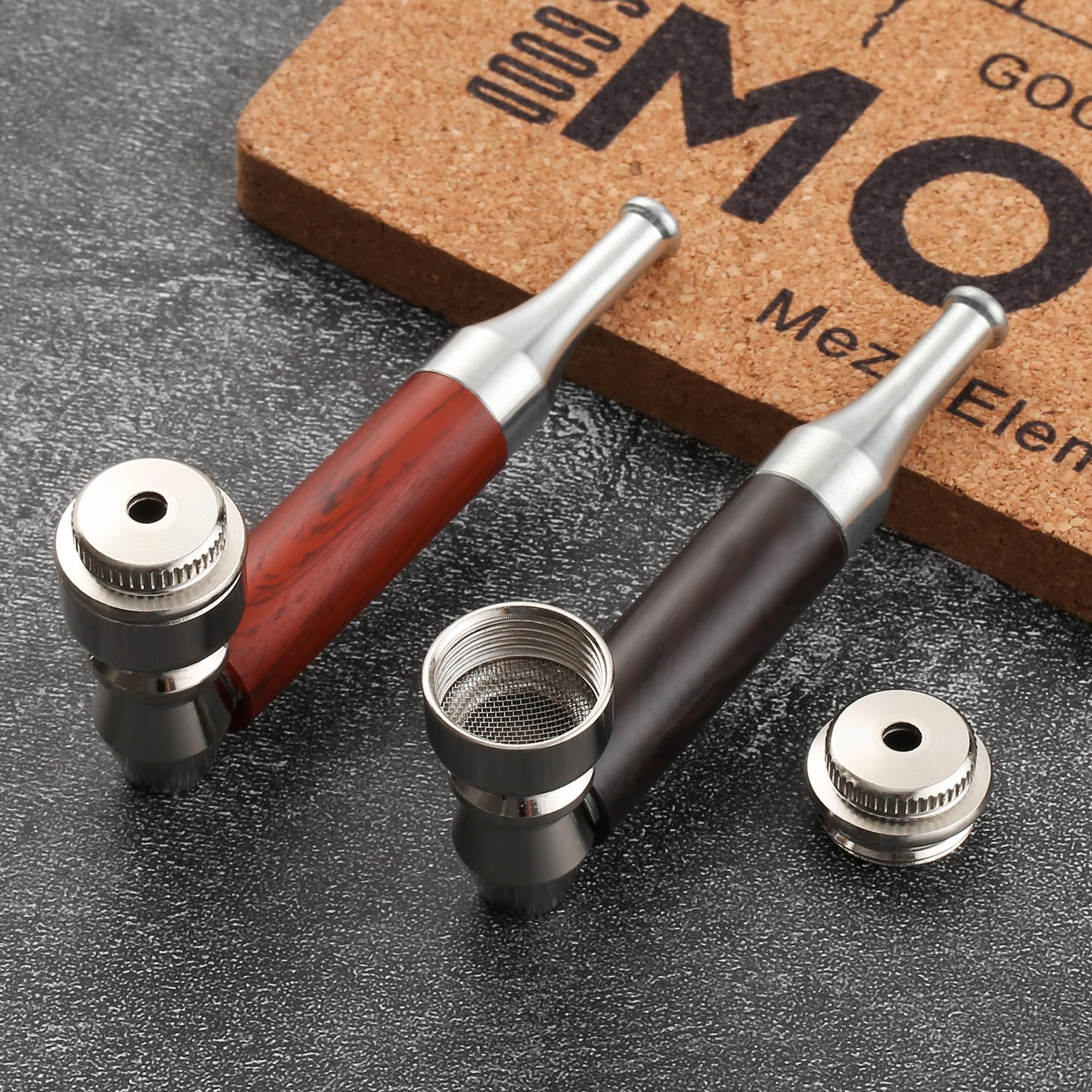 Amazon.com: Sivaopa 2-Pack Tobacco Pipe Set - Dual Color Mini Smoking Pipes  with Wood Grain Finish, Travel Case, Cleaning Kit & Pipe Tool