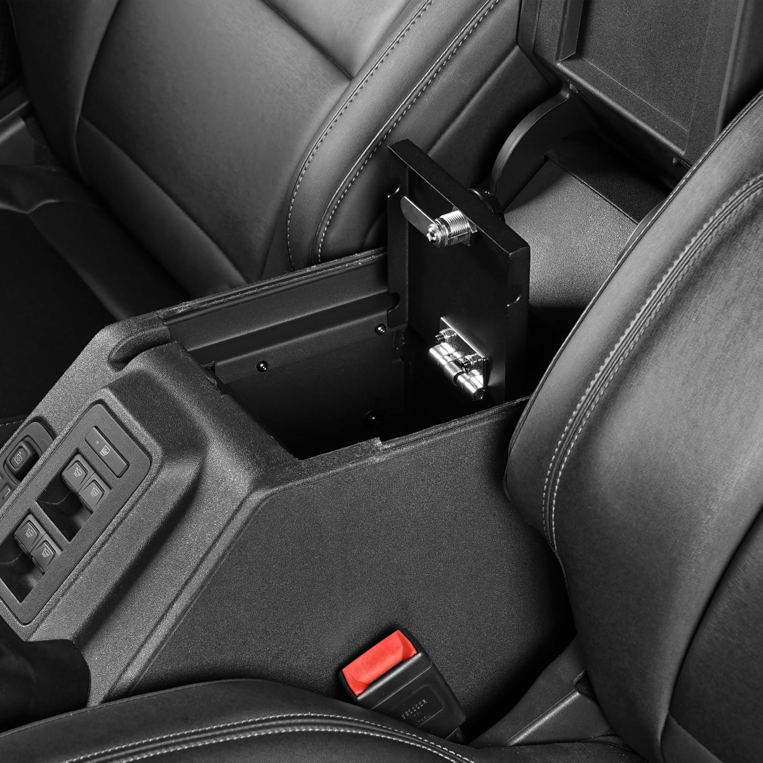 Hooke Road Bronco Center Console Safe Lockbox Insert Armrest Storage Organizer for 2021-2024 Ford Bronco(Excluding Sport), Heavy Duty Black Steel Password Lock Box