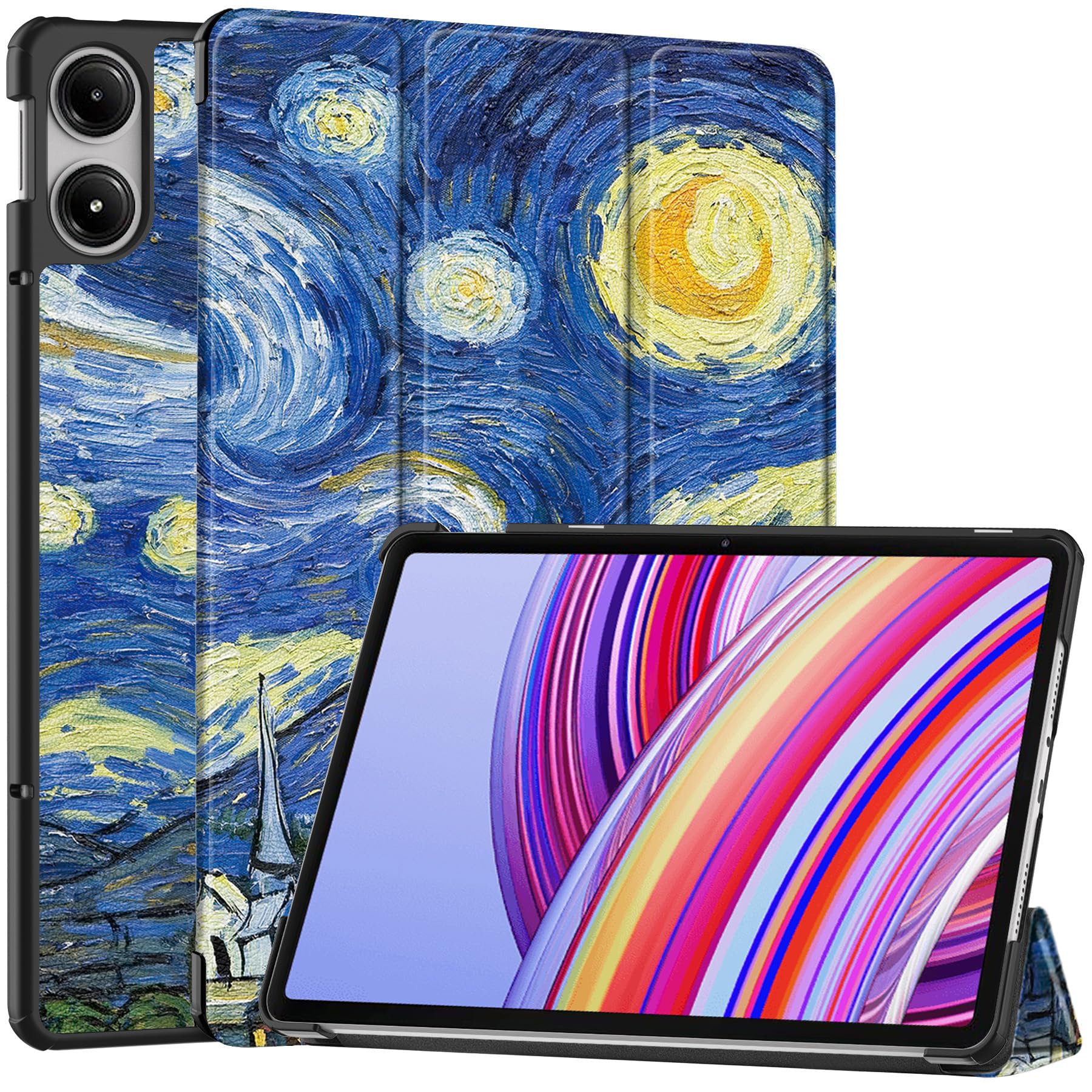 Vakarey für Redmi Pad Pro Hülle,Ultradünne Standabdeckung Hülle für Xiaomi Redmi Pad Pro 12.1 Zoll 2024 Tablette,Sternenhimmel