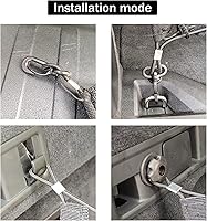 Vista 6 de Amiss Paquete de 2 redes de carga elásticas, red de almacenamiento ajustable para maletero con gancho, accesorios para divisor organizador