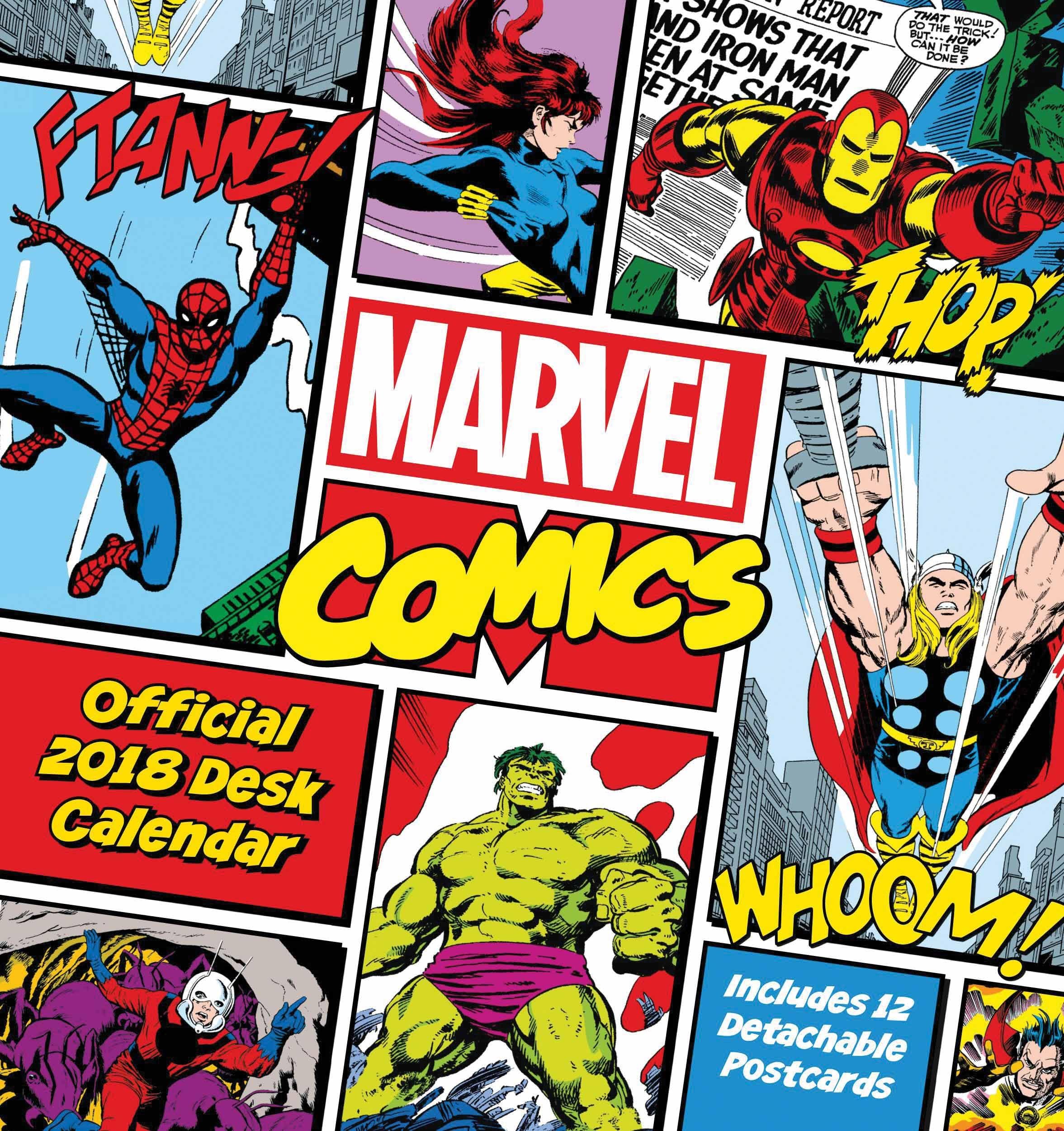 Marvel Comics Official Desk Easel 2018 Calendar - Month To View Desk Format