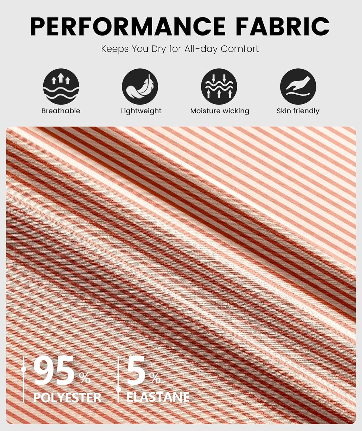 ZITY Men Golf Polo Shirts Short Sleeve Striped UPF 50+ Moisture Wicking Casual Collared Print T-Shirt for Men - Image 5