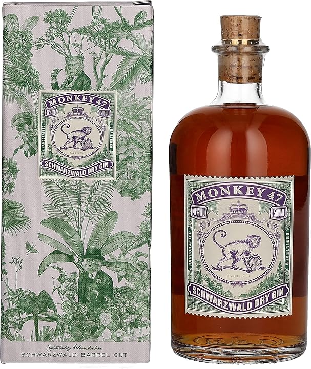 Monkey 47 schwarzwald dry gin barrel cut 47% vol. 0 5l in giftbox 75801100
