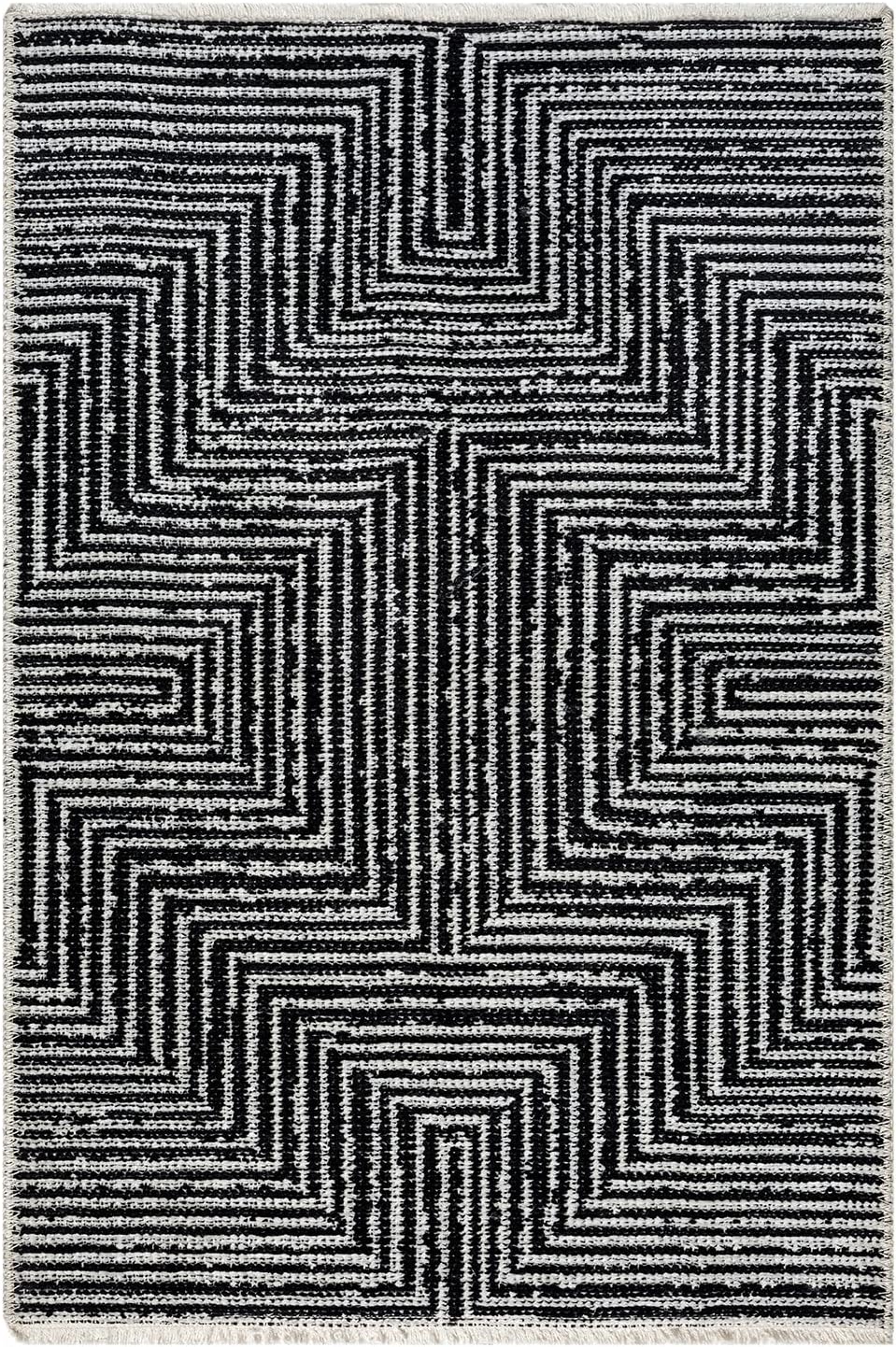 Indigo Ink - Washable Area Rug, Stain Resistant & Easy to Clean, Geometric Boho Decor (Panther Collection, 2' x 3')
