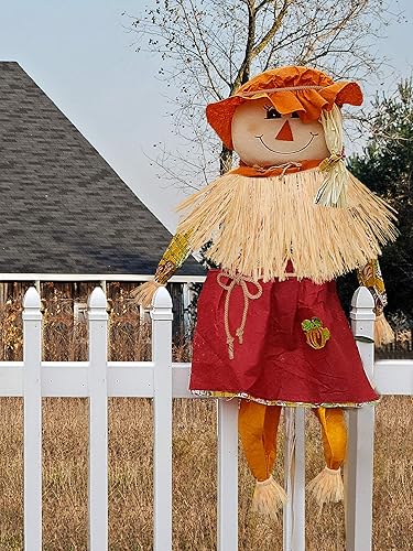 Miniatura 7 de Jetec Kit de 7 pajitas de espantapájaros, 5 material de rafia, accesorios de disfraz de espantapájaros, decoración de rafia, cuello, brazos y