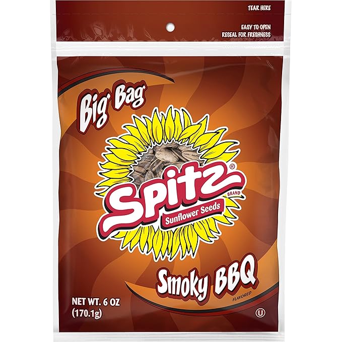 Spitz BBQ Flavored Sunflower Seeds, 6 Ounce Bags, 12 Count