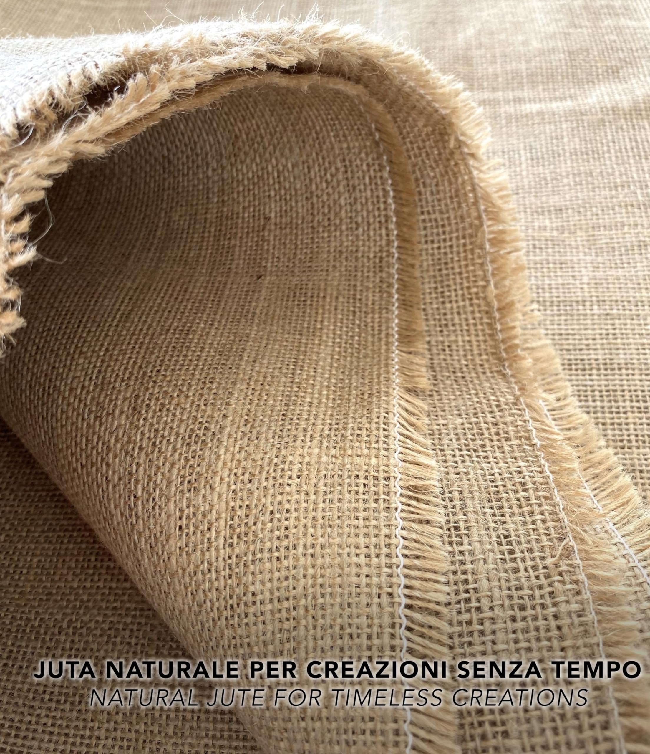 IPEA Tela in Juta Naturale al 100% – [ Grandezza 140 x 120 cm ] – Tessuto in Vera Iuta – Telo per Tappezzeria, Decorazioni, Accessori, Feste, Creazioni, Fai da Te – Fibra Naturale – Ideale per Eventi