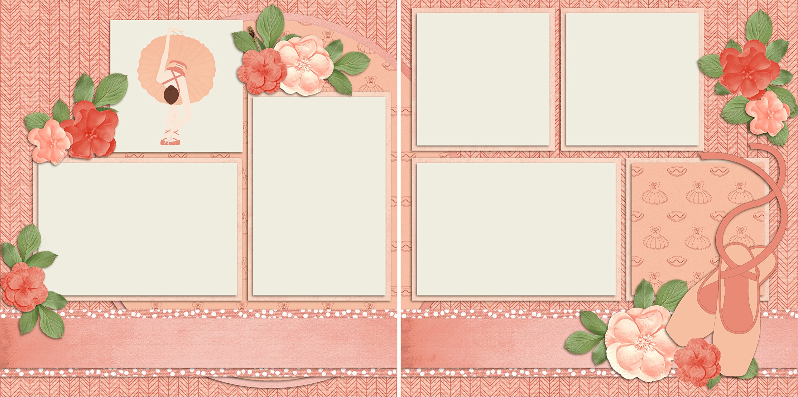 Zestaw do scrapbookingu tańca - 5 układów podwójnych stron