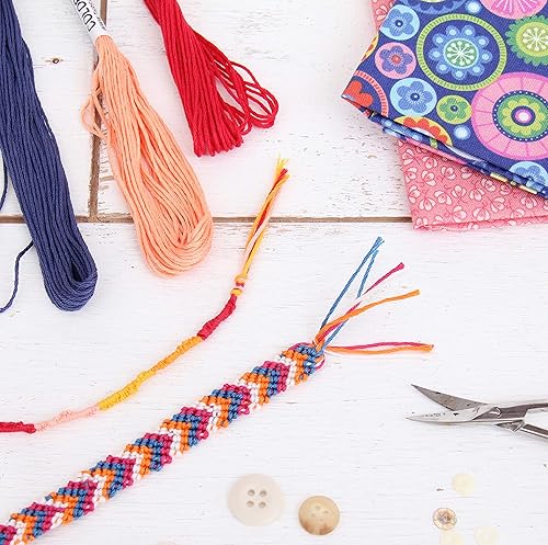 Miniatura 4 de Threadart - Hilo de bordar de algodón largo egipcio de alta calidad, 12 madejas  Melocotón  6 hilos divisibles de 8.75 yardas cada uno para bordado