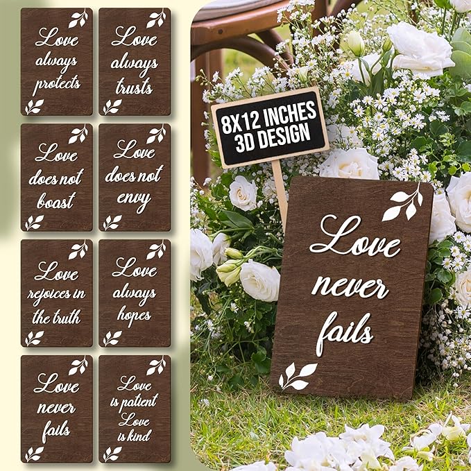 Rustic Wedding Aisle Signs: Love Is Patient