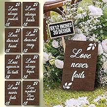 Love Is Patient Wedding Aisle Signs - Set Of 8 Rustic Wedding Aisle Decorations For Ceremony And Reception, 1 Corinthians 13 Wooden Wedding Signs For Wedding Decor