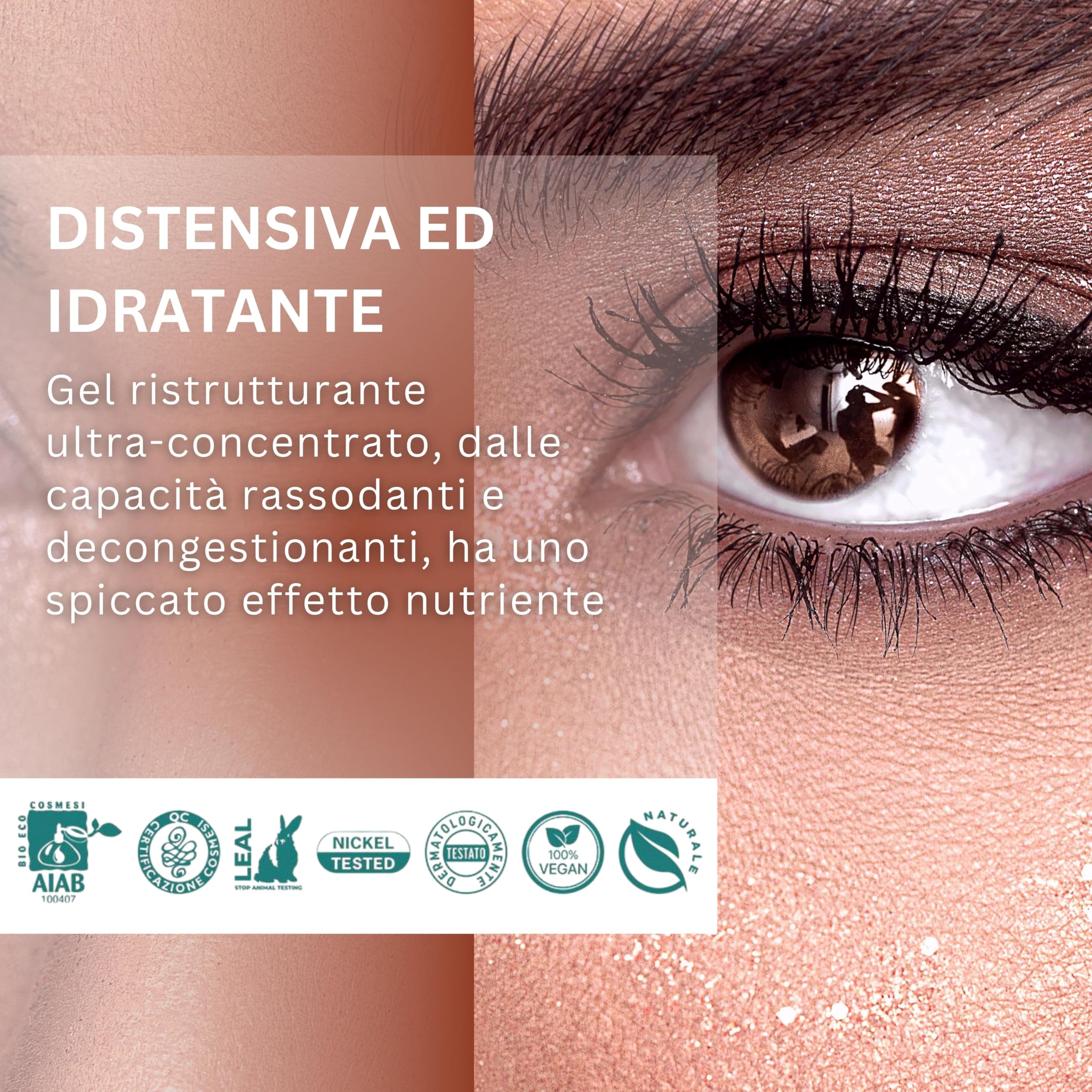 Gel Contorno Occhi Lifting - 15ml - Con Kigelia, Quillaia e Estratti Vegetali ad Azione Tensore - Riduce Borse e Rughe d’Espressione - Texture Leggera e Idratante - Made in Italy