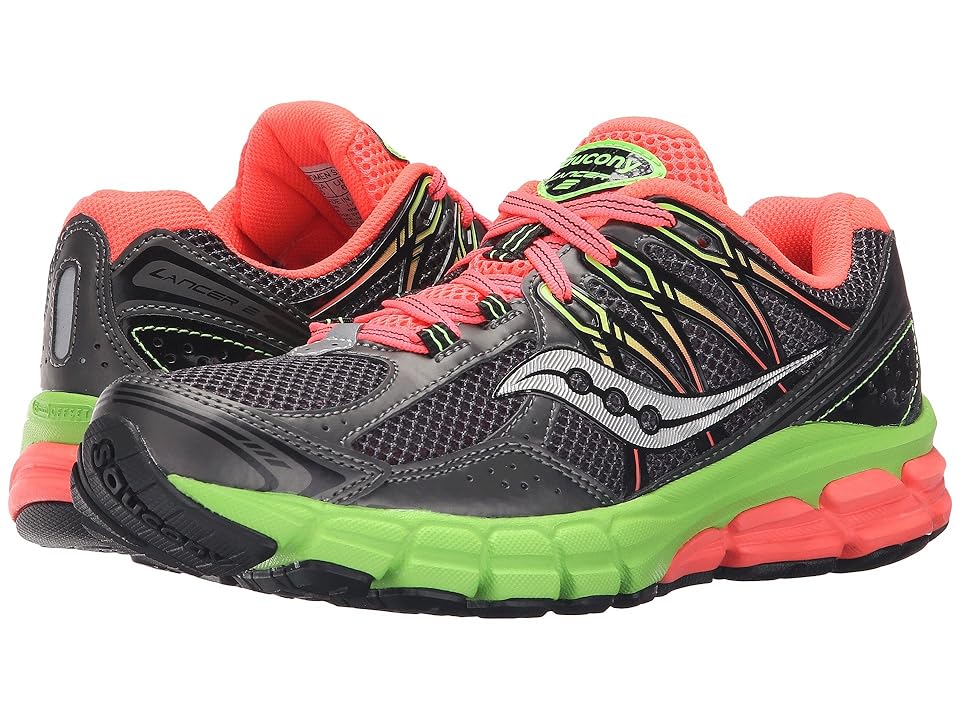 

Saucony Lancer 2 (Grey/Slime/Coral) Women's Running Shoes
