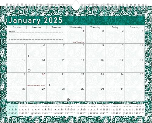Calendario de escritorio mensual de pared con espiral para 2021  2022  Calendario de escritorio de 16 meses  Calendario de pared  planificador -