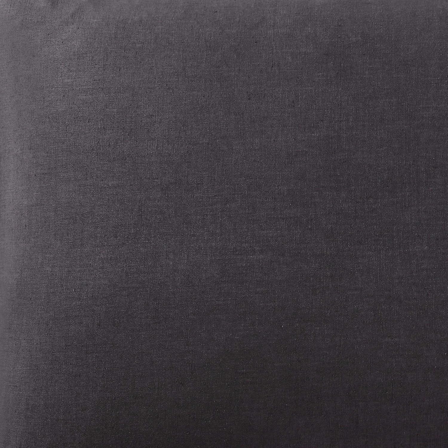 Brooklyn Loom Solid 100% Linen 3-Piece Full/Queen Duvet Set in Charcoal, Linen, Adult, All Season, Oeko-TEX Certified