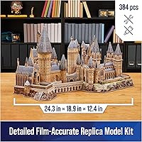 Vista 2 de 4D Build, Harry Potter Deluxe Hogwarts Castle Kit de modelo 3D con torre y gran salón, coleccionables de Harry Potter y decoración de escritorio