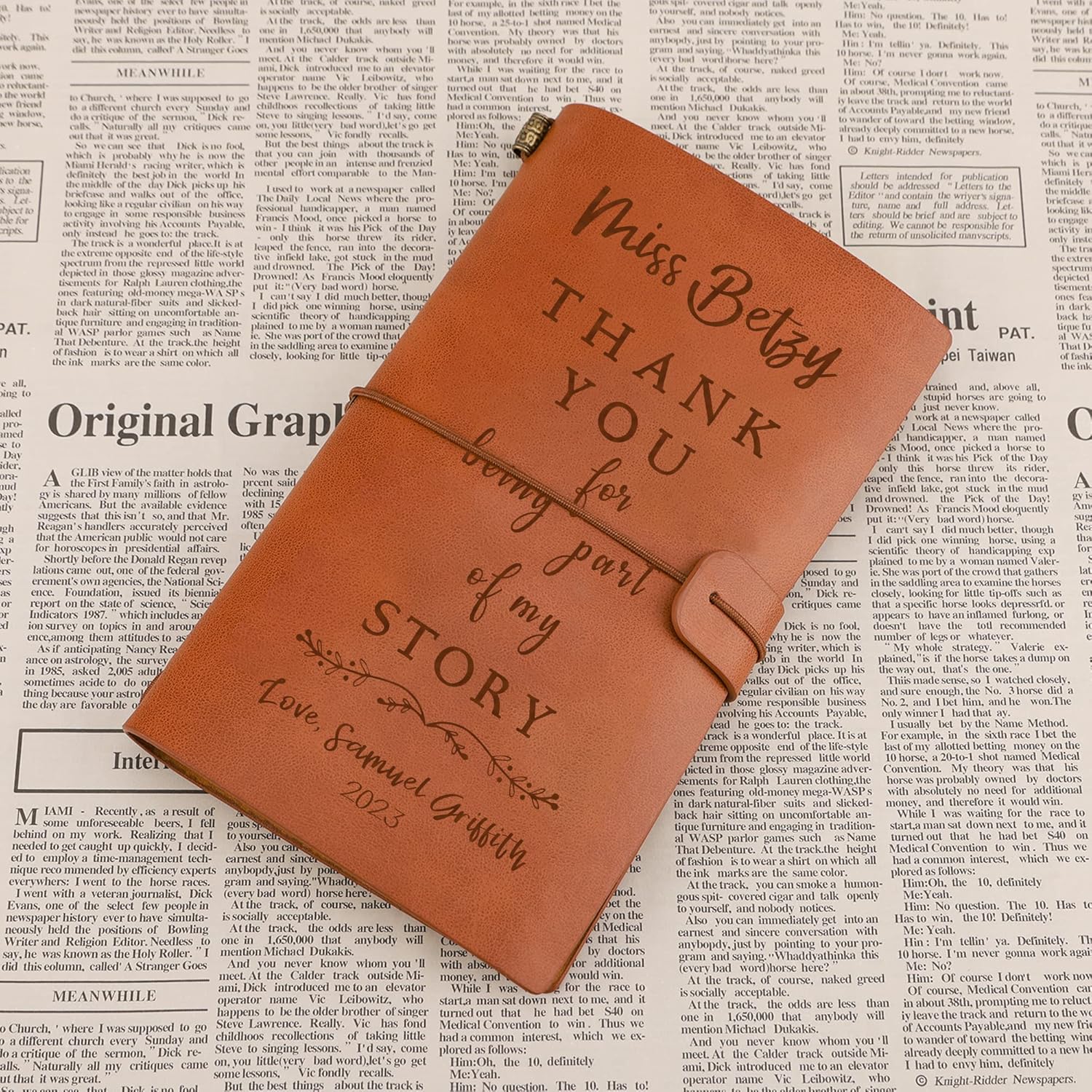 Personalized Leather Journal Gifts for Teacher, Journal Notebook Gift for Teacher, Custom Teacher Appreciation Gift, Retirement Gift, Goodbye Gift-Thank You for Being Part of My Story