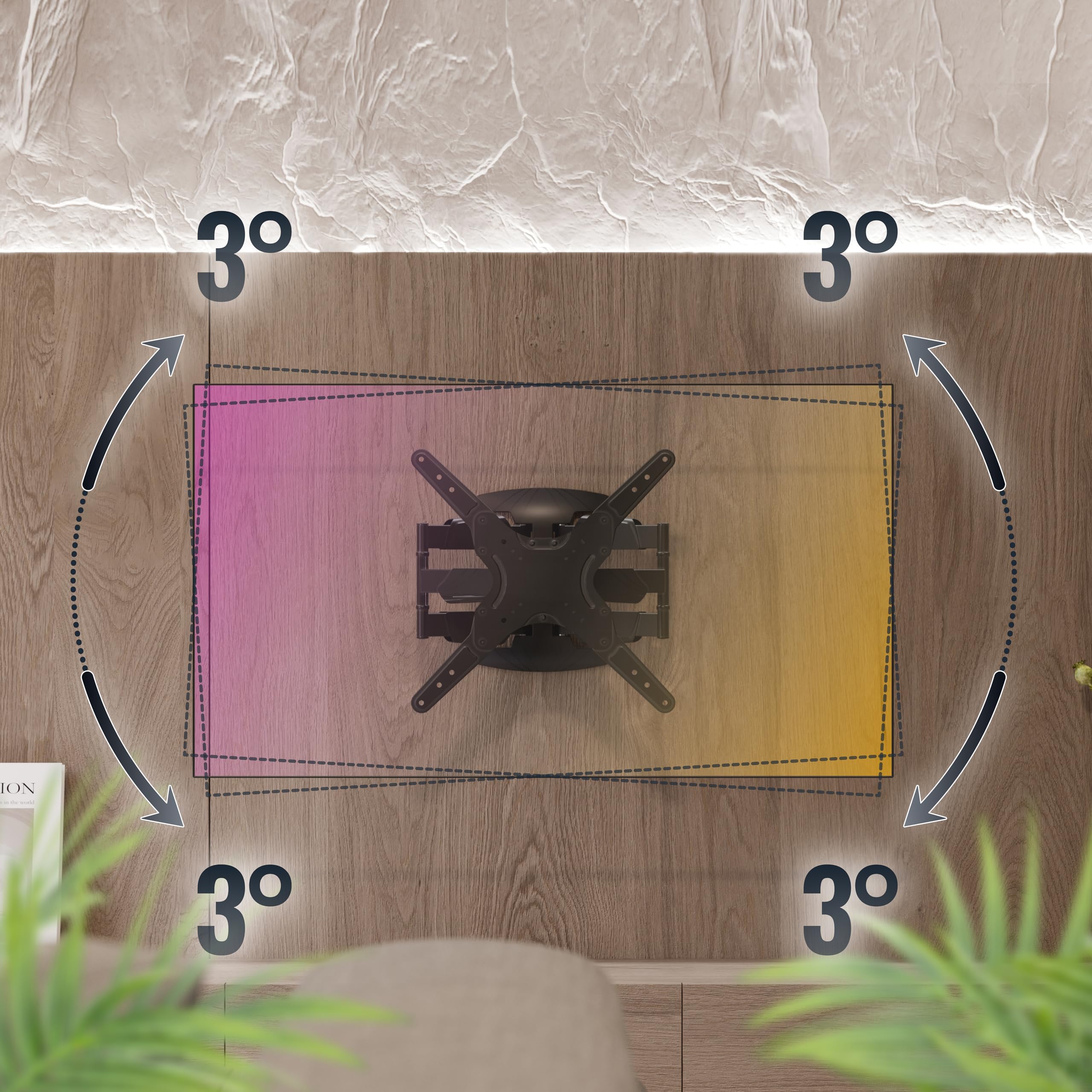RICOO S5044 Supporto TV da parete Staffa TV 32-55 pollici per 32 40 42 43 50 55 pollici girevole inclinabile fino a 40 kg max VESA 400x400