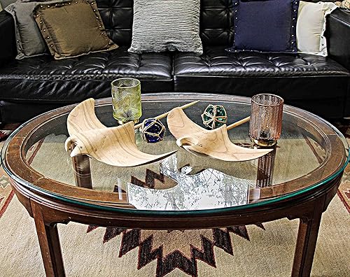 Miniatura 6 de Zeckos Escultura para colgar en la pared de madera tallada a mano de 22 pulgadas manta costera raya decoración del hogar