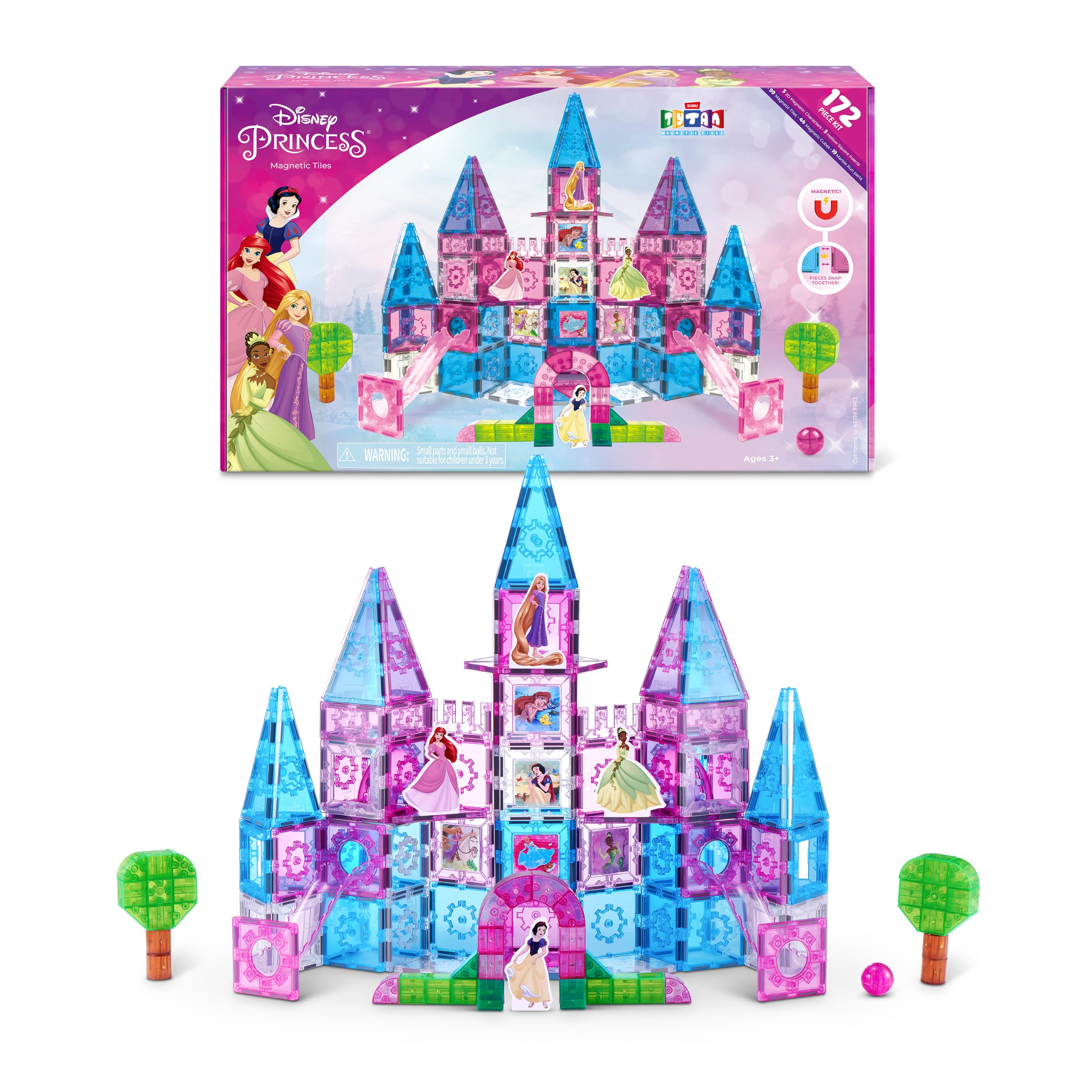 Disney Princess Jumbo Castle Magnetic Tiles 172 Piece Playset S1 — image 1
