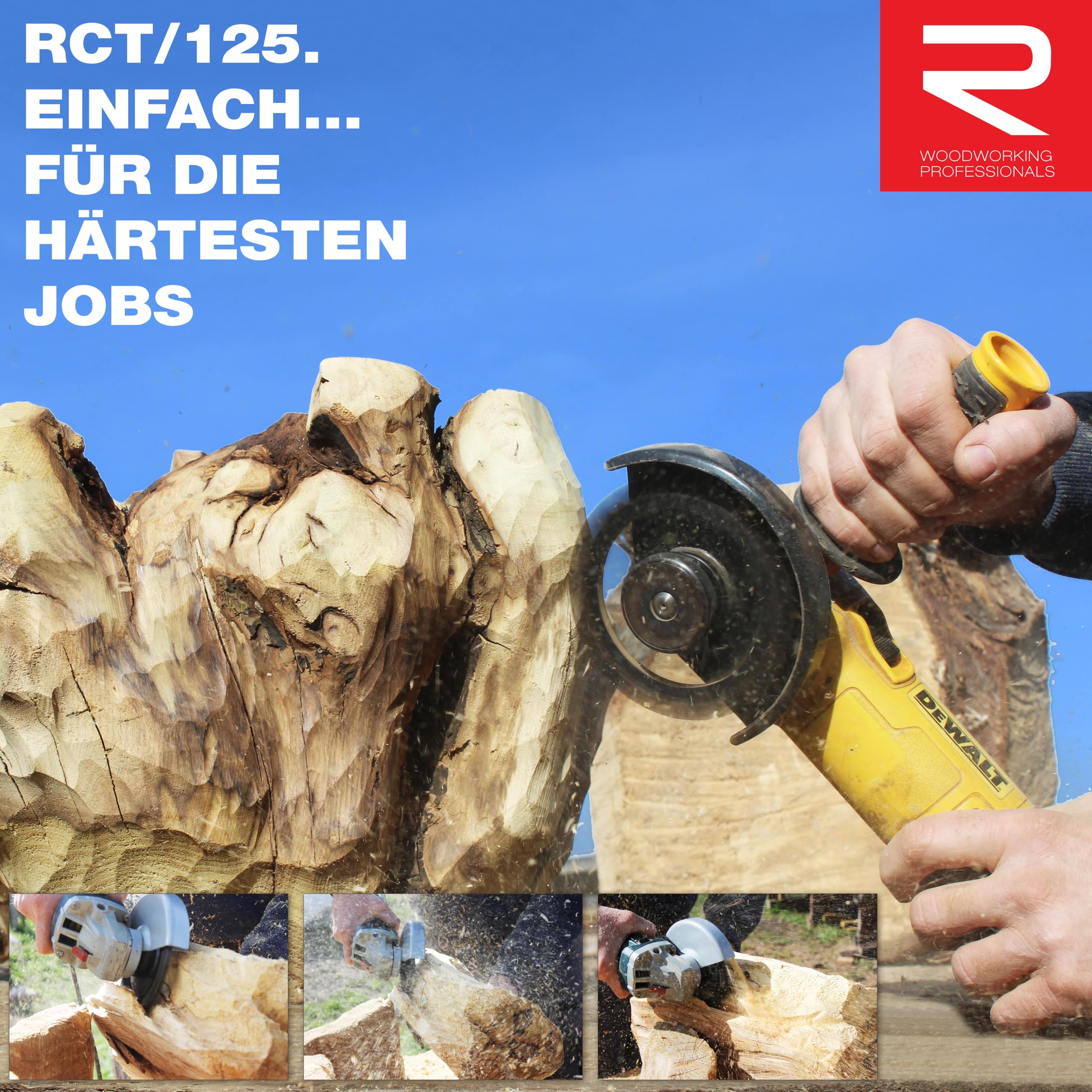 ROTAREX Profi-Tarcza do rzeźbienia w drewnie – Tarcza do drewna z ostrzem z węglika spiekanego i śrubami tytanowymi - Ø 115 mm x 22,2 mm