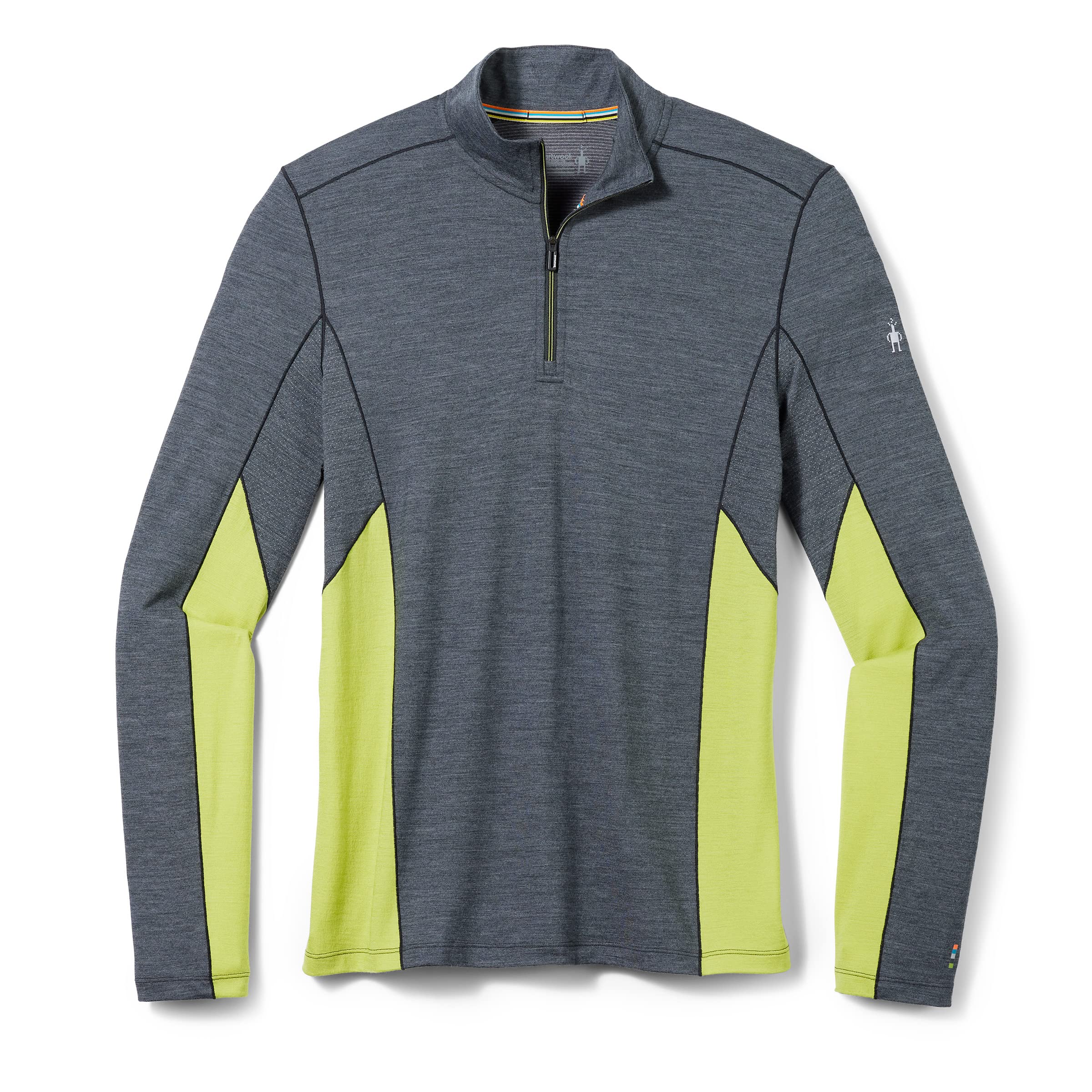 Smartwool Merino Sport 150 Long-Sleeve 1/4-Zip Top - Men's Charcoal Heather/Dark Citron, S