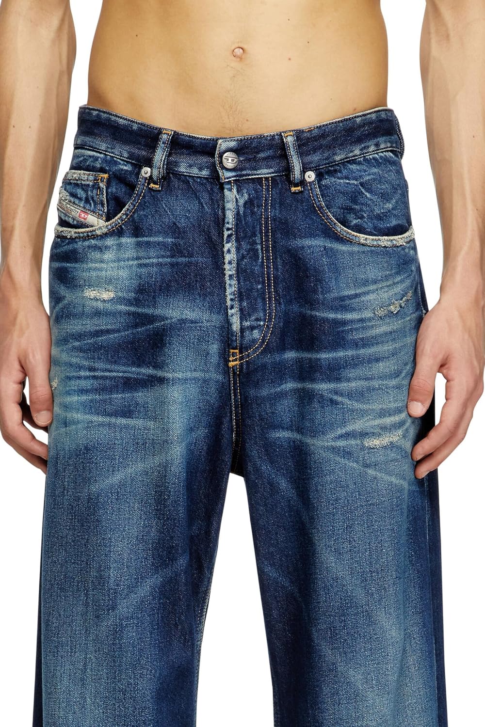 DIESEL ディーゼル　デニムパンツ　drise　 D-RISE Diesel D-Rise ダメージ ストレートジーンズ | ブラック