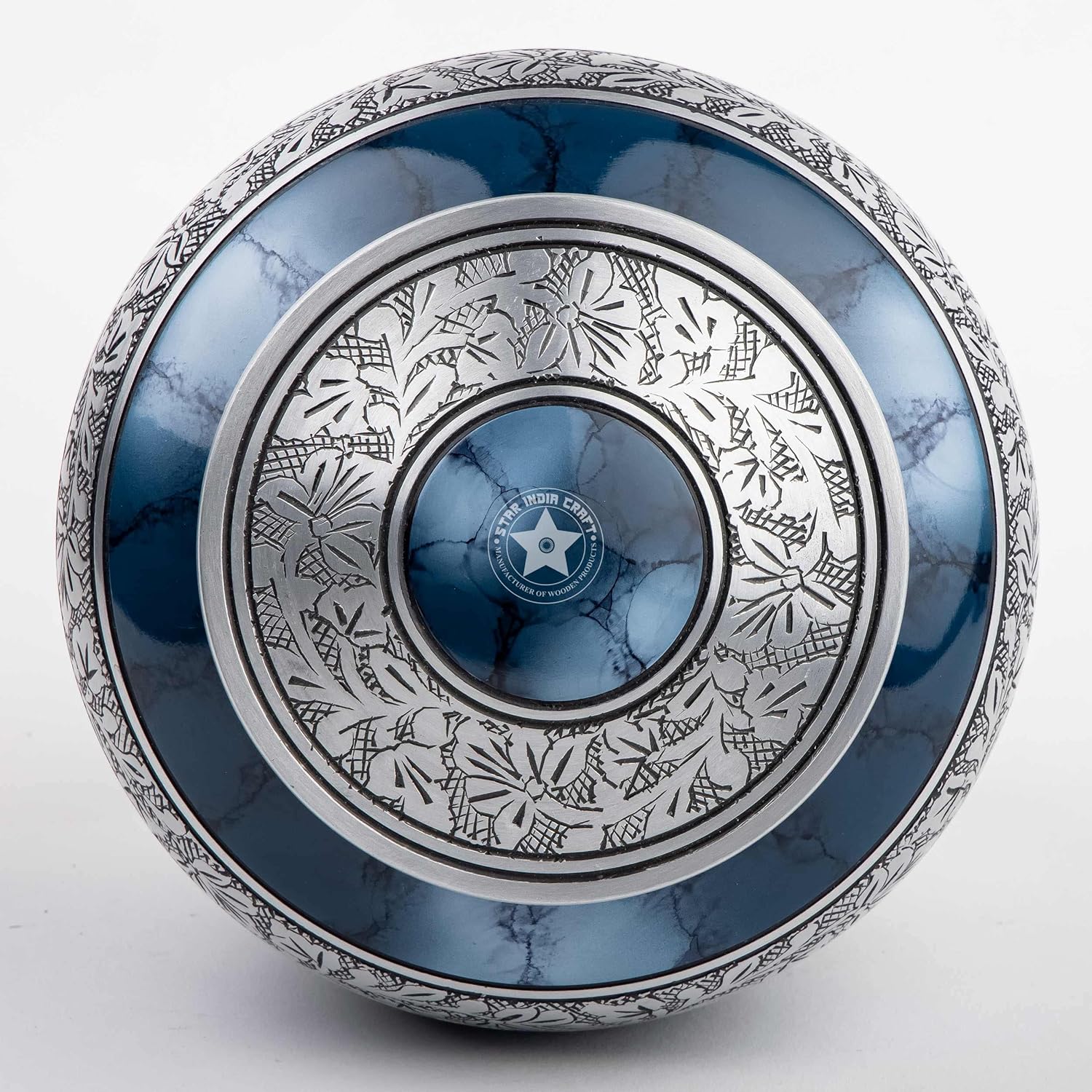 SIC Aluminium Funeral Urn with Lid for Human & Pet Ashes, Memorial & Peaceful Burial Cremation Urn for Condolence, Metal Keepsake Decorative, Large Size : 9.5 inches Tall x 7 inches Wide, Cloud Blue