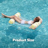Vista 7 de SLOOSH Hammock Pool Floats Adults, 4-in-1 Multi-Purpose Inflatable Pool Floaties PVC Water Hammock Lounge Floaties