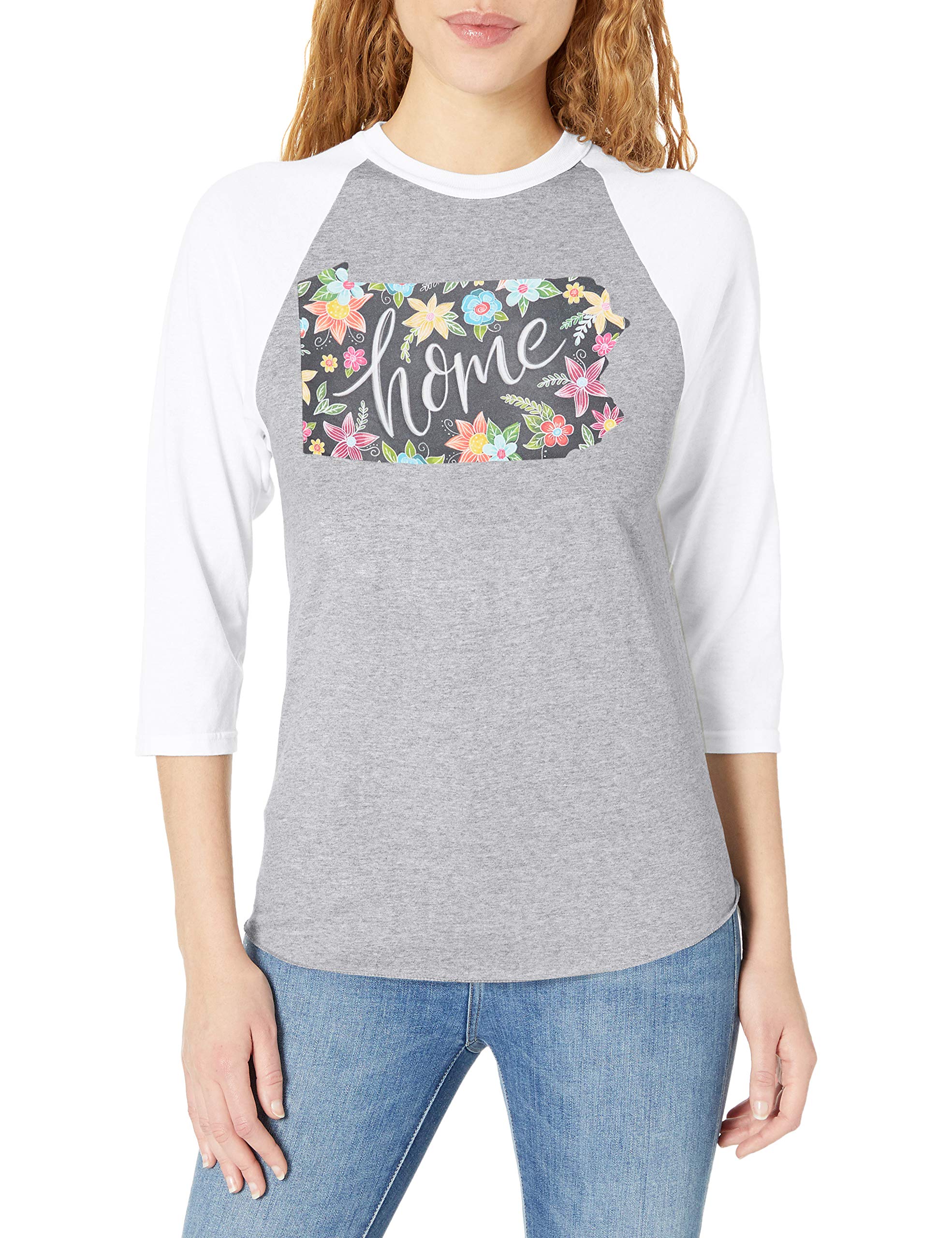 SOFFEWomen's State Pride Heathered Baseball Tee T-Shirt