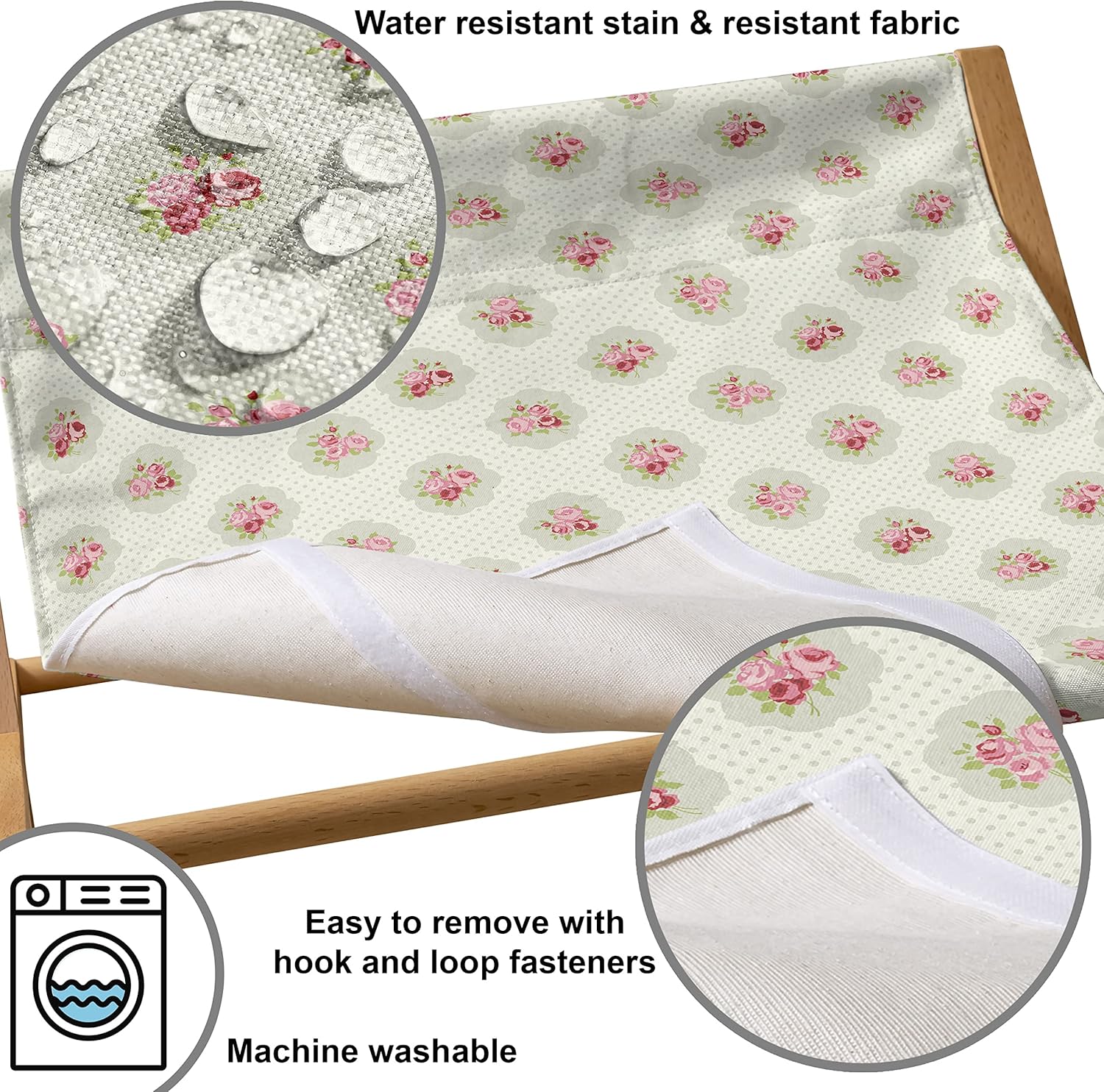 review Lunarable Shabby Flora Pet Hammock, Polka Dotted Background with Romantic English Roses Love Affection, Bed for Kittens Canopy with Durable Wooden Frame, 22