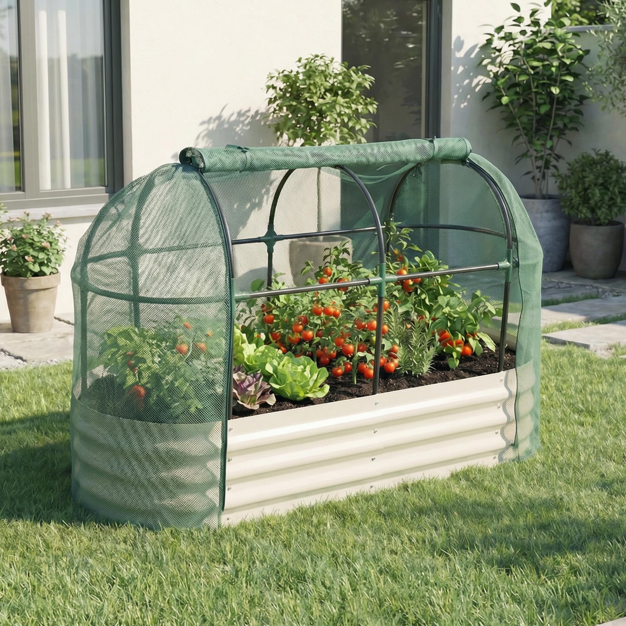 レイズドベッド ガーデンベッド 防虫ネット付き L200*W90*H90cm 白 Amazon.co.jp: レイズドベッド 花壇 ガーデンベッド 防虫ネット付き 大