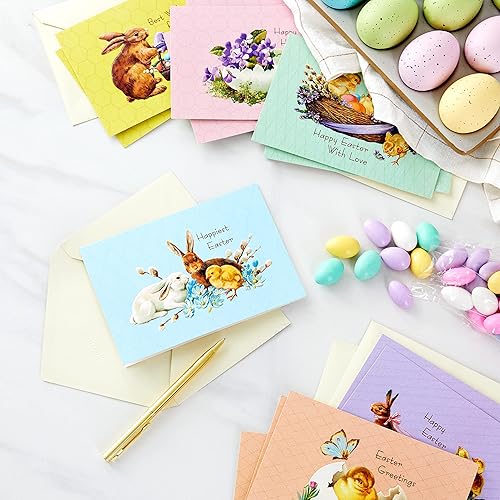 Miniatura 2 de Hallmark Surtido de tarjetas de Pascua vintage, pollitos y conejitos (24 tarjetas con sobres)