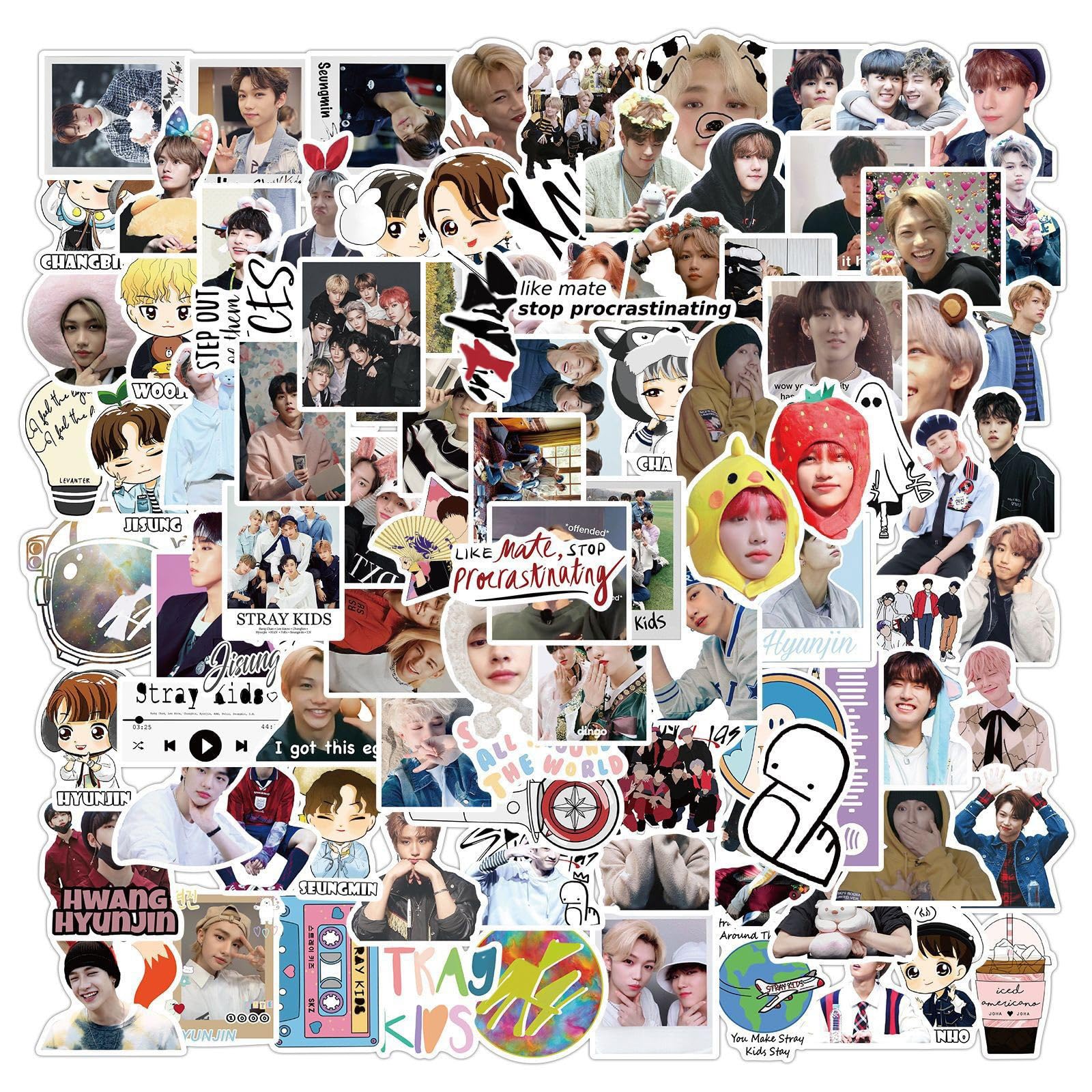 100 pcs Skz Stickers, Stray Stickers, Stray Merch Cute Graffiti Patches