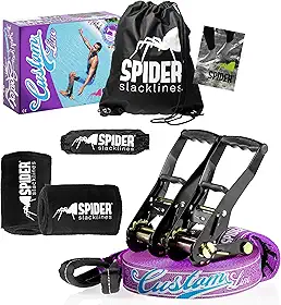 s - Kit Slackline personalizado para slackliners experientes ou pela primeira vez com equilíbrio - Conjunto completo de tiras de comprimento de 25 m com catracas 2X
