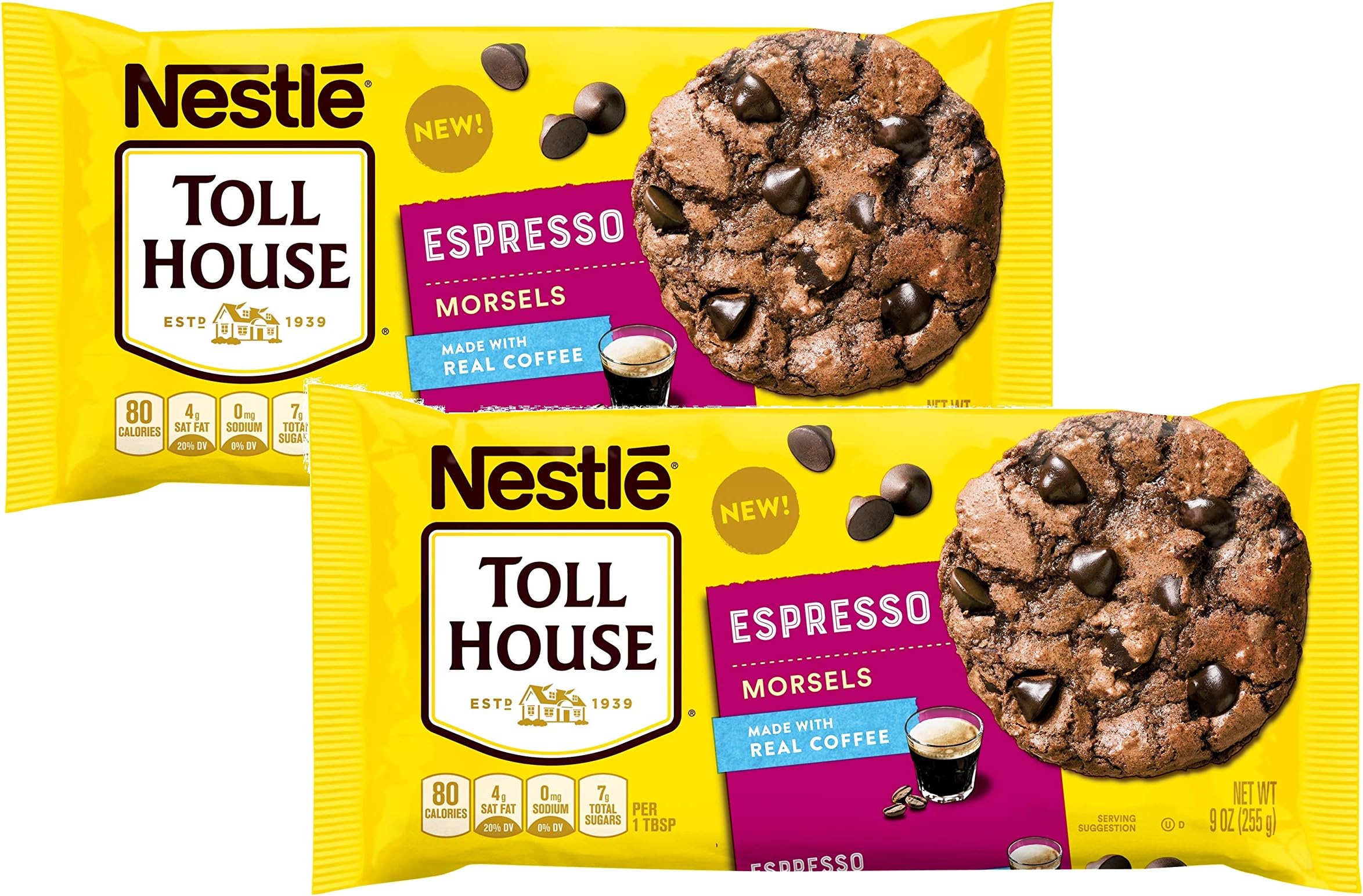 Nestle Toll House Espresso Baking Chip Morsels, 9 Oz Each - Pack of 2