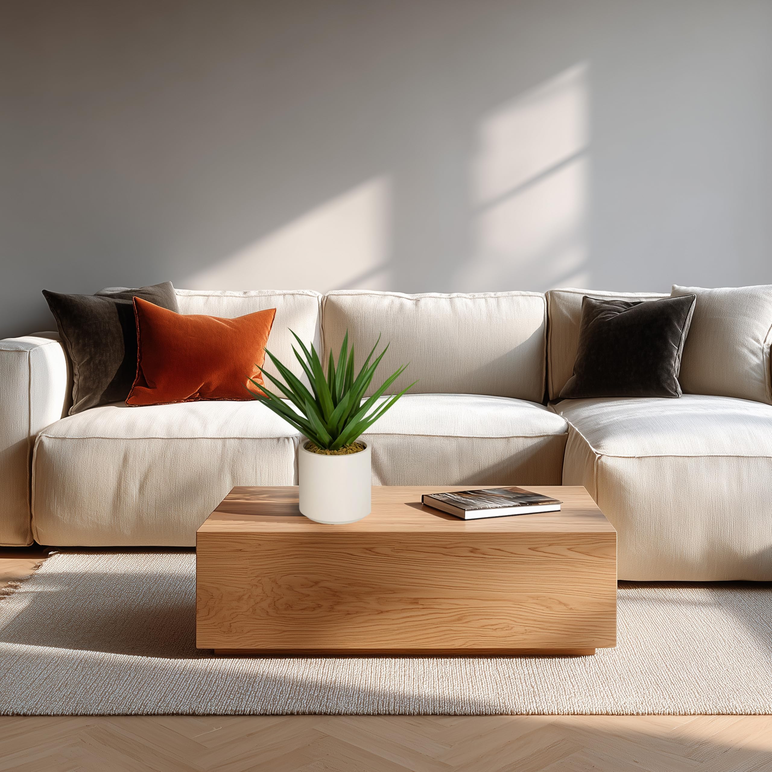 hjh OFFICE Plante artificielle agave, environ 45 cm – Imitation très réaliste, mélange de plastique et de textile de qualité supérieure, à feuilles persistantes et sans entretien, idéale pour le