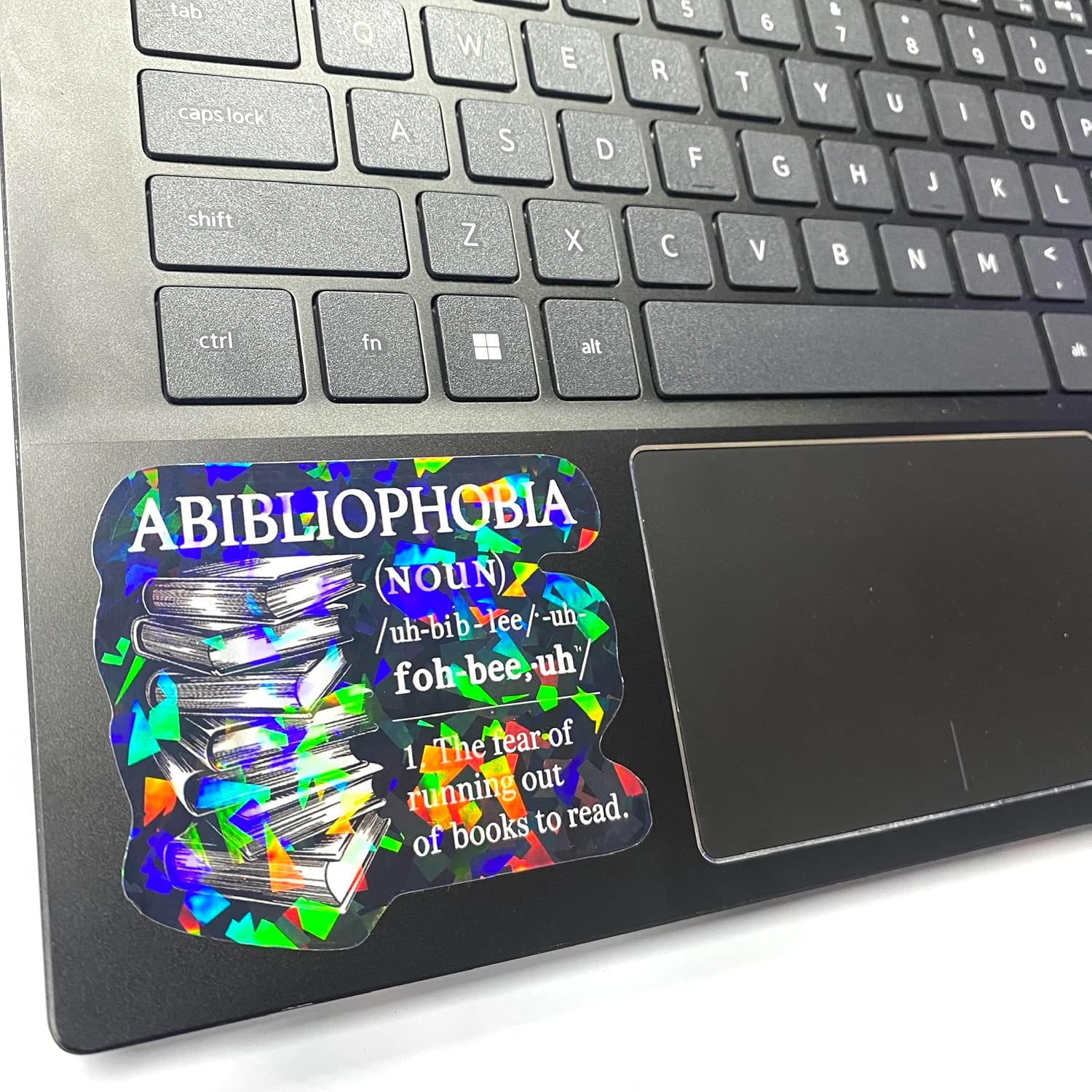 (3Pcs) Abibliophobia Book Lover Decal Funny Reading Bookworm Holographic for Gift, Kindle, Laptop, Tumbler, Water Bottle, Notebook 3 Inches image 4