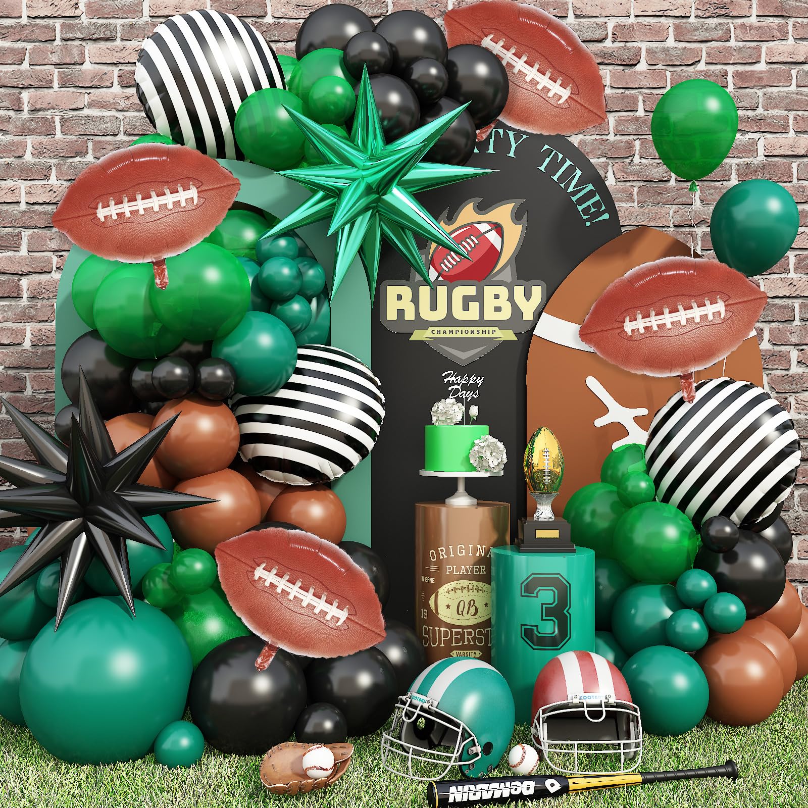 Aazon.co: Football Party Balloon Arch Garland Kit, 106 Pcs Football