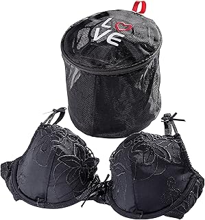 WENKO Filet à linge pour soutien-gorge Love noir, Polyester, 16 x 15 x 16 cm, Noir