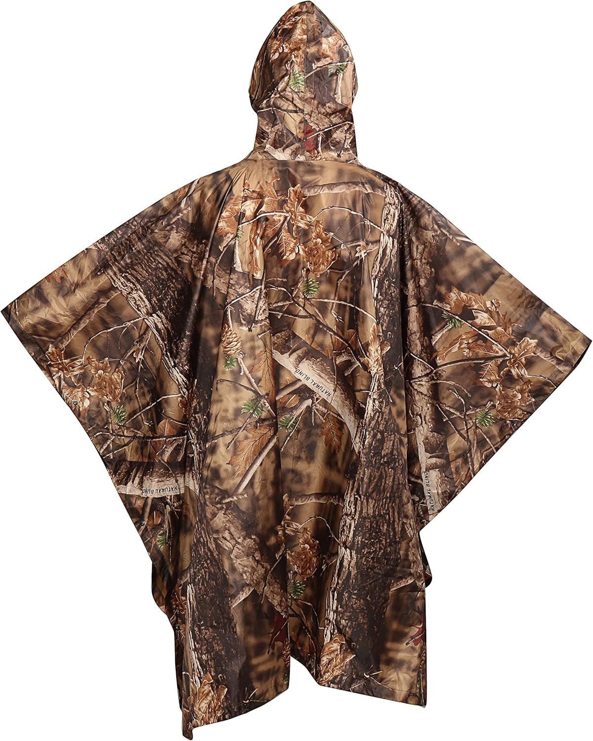 AUSCAMOTEK Camouflage Rain Poncho Hooded Waterproof Camo Raincoat with Blind Pattern for Hunting Hiking Camping Fishing - Image 3
