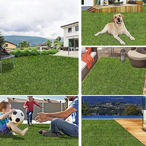 Miniatura 4 de Ileading Alfombra de césped artificial de 2 x 6 pies de largo, alfombra de césped artificial para exteriores, alfombra de césped artificial con