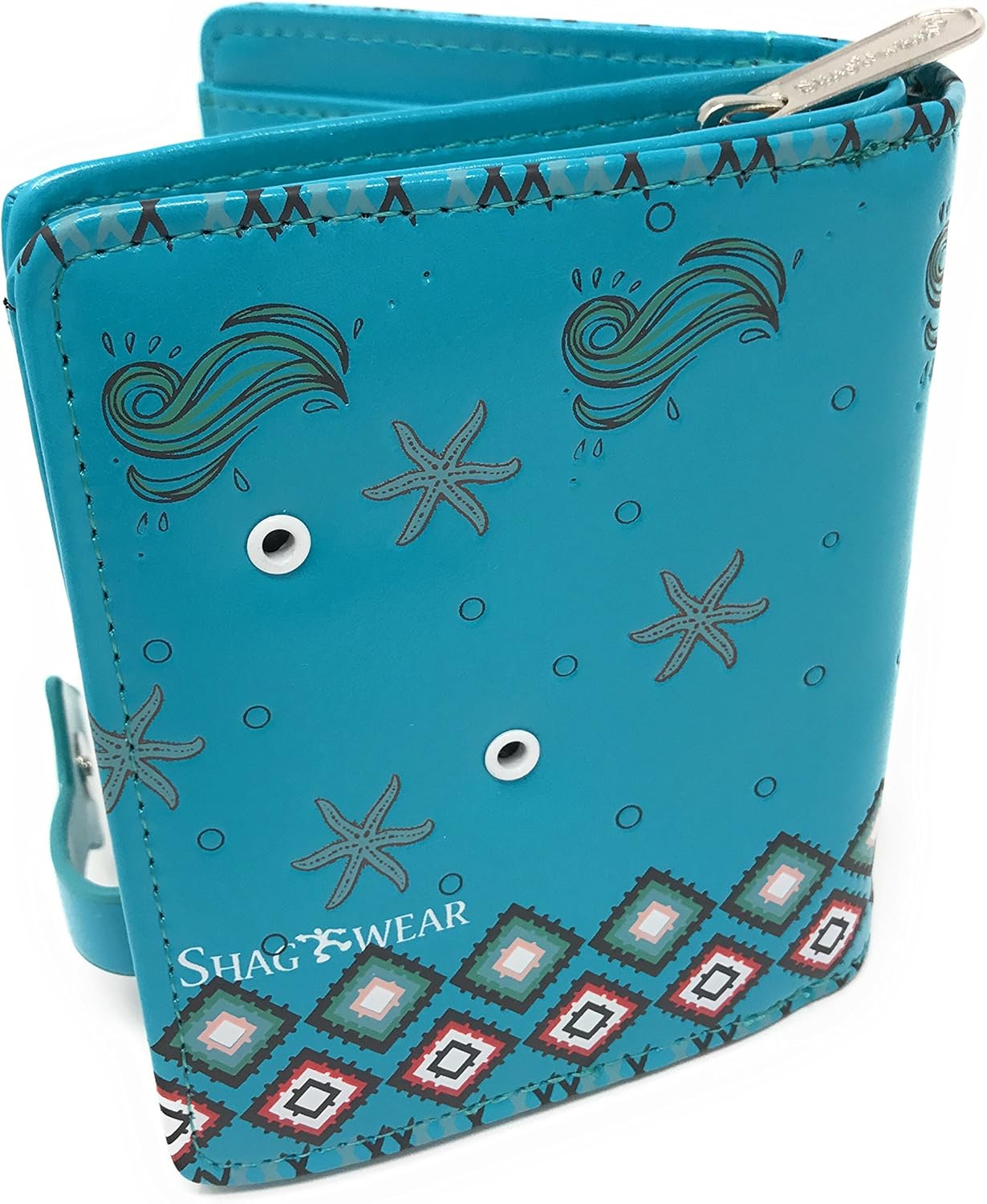 Shag Wear Mermaid Garden Small Zipper Women's Wallet (Teal)