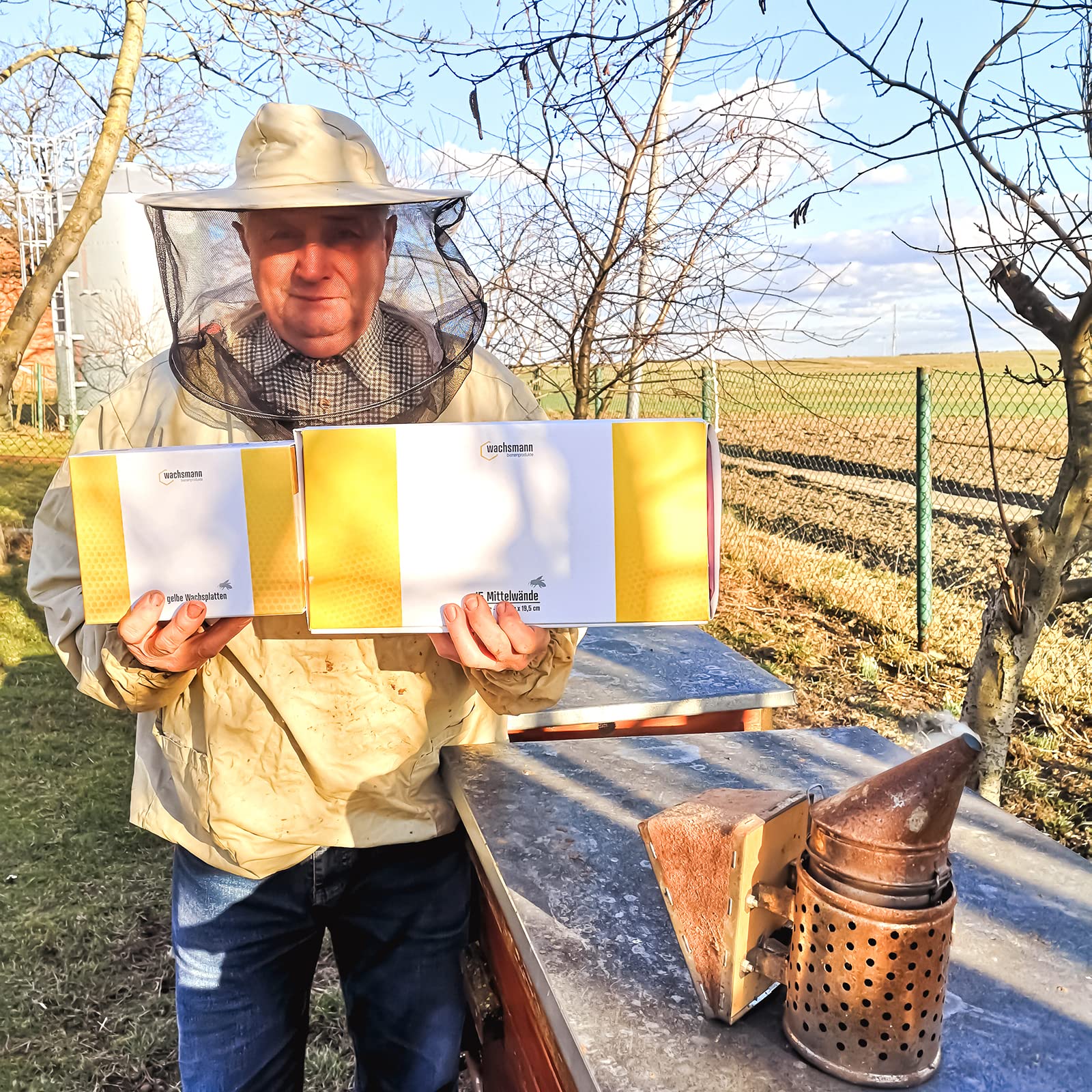 Wachsmann reines Bienenwachs – zertifiziert varroazid-frei, 15 Mittelwände Zander, Made in Germany, für Imker Rähmchen
