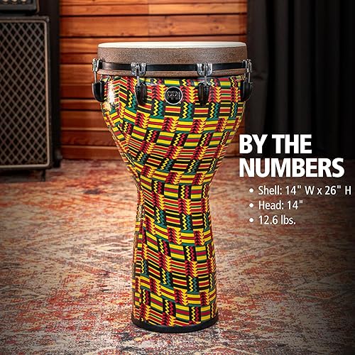Miniatura 49 de Meinl Percussion Tambor de mano Jumbo Djembe con tono de bajo profundo, no fabricado en China, carcasa sintética y cabeza, garantía de 2 años Día