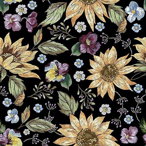 ReWallpaper Papel tapiz floral para despegar y pegar, estilo vintage, papel de pared prepegado para gabinetes, papel tapiz extraíble de flores de