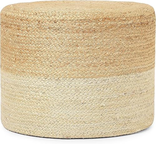 Miniatura 189 de REDEARTH · Taburete otomano de puf cubo, puf trenzado de yute para la sala de estar, dormitorio, guardería, patio, salón y otras habitaciones (14.5