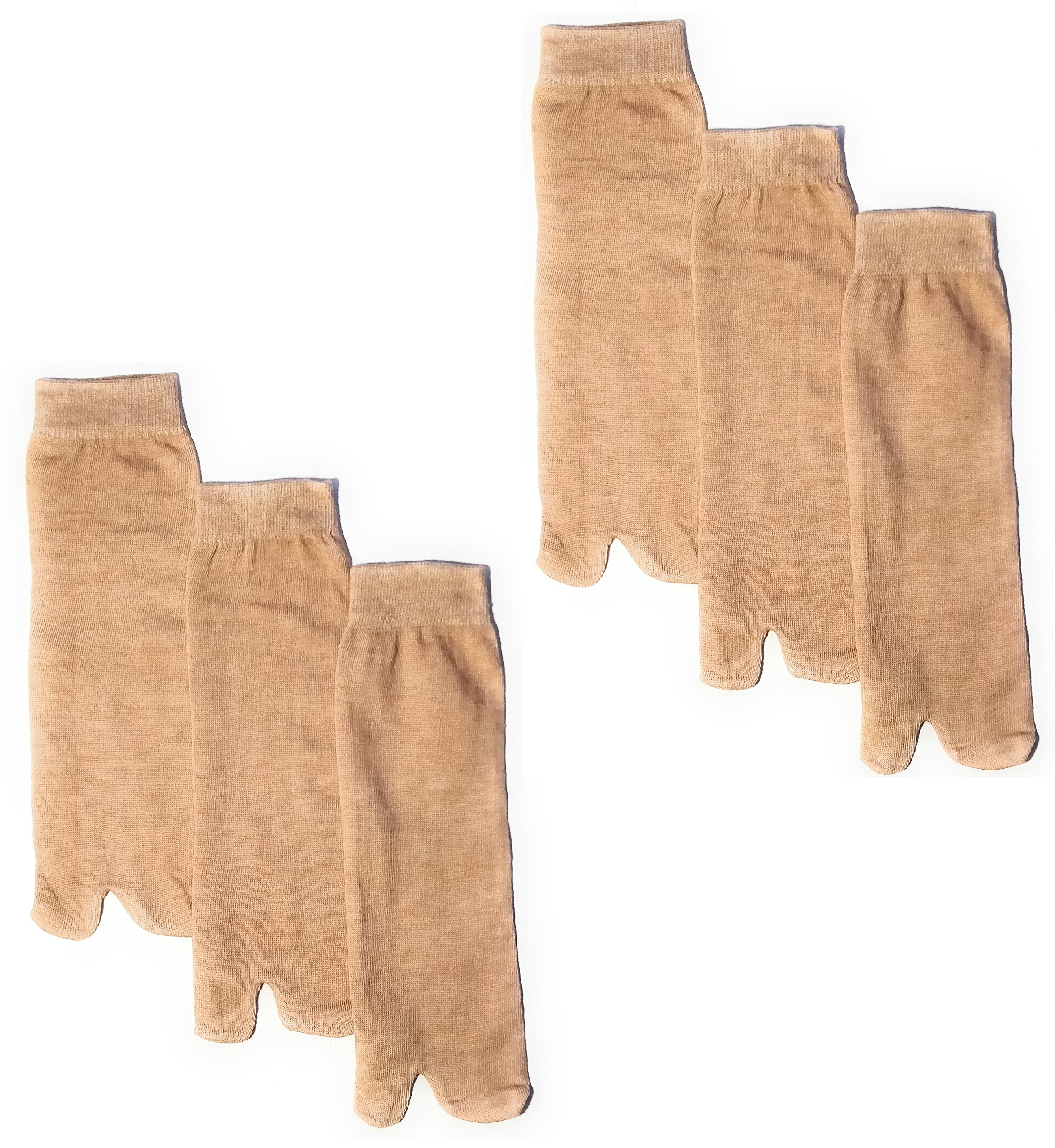 Women's Beige Cotton Ankle Length Thumb Socks (Pack of 6 Pairs)-image-37