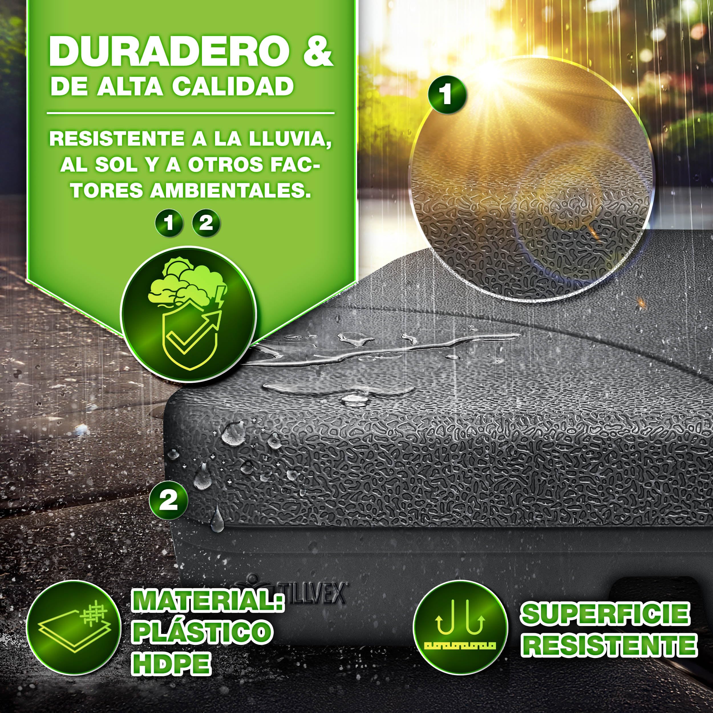 tillvex Soporte para sombrilla de 60 litros / 80 kg – 4 piezas para sombrilla de poste, incluye conectores metálicos | Peso de la sombrilla rellenable con agua o arena | Soporte para sombrilla de