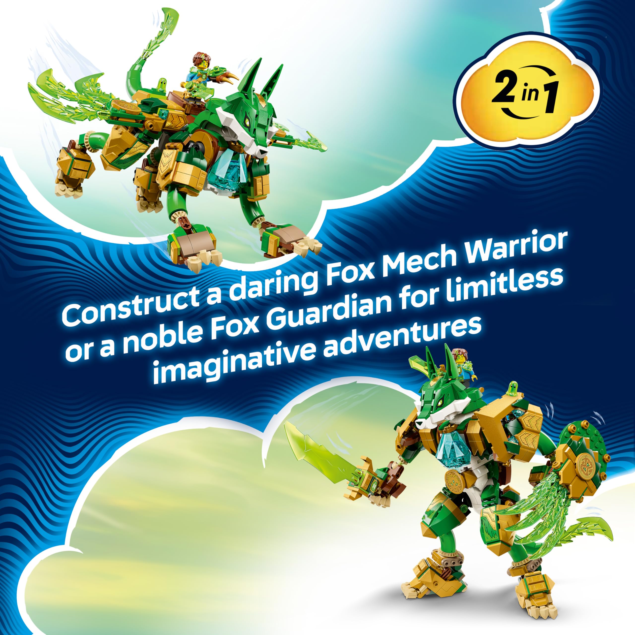 LEGO DREAMZzz 2in1 Fox Guardian Mech Toy, Action Figure Transforms into a Fox Warrior - Image 3